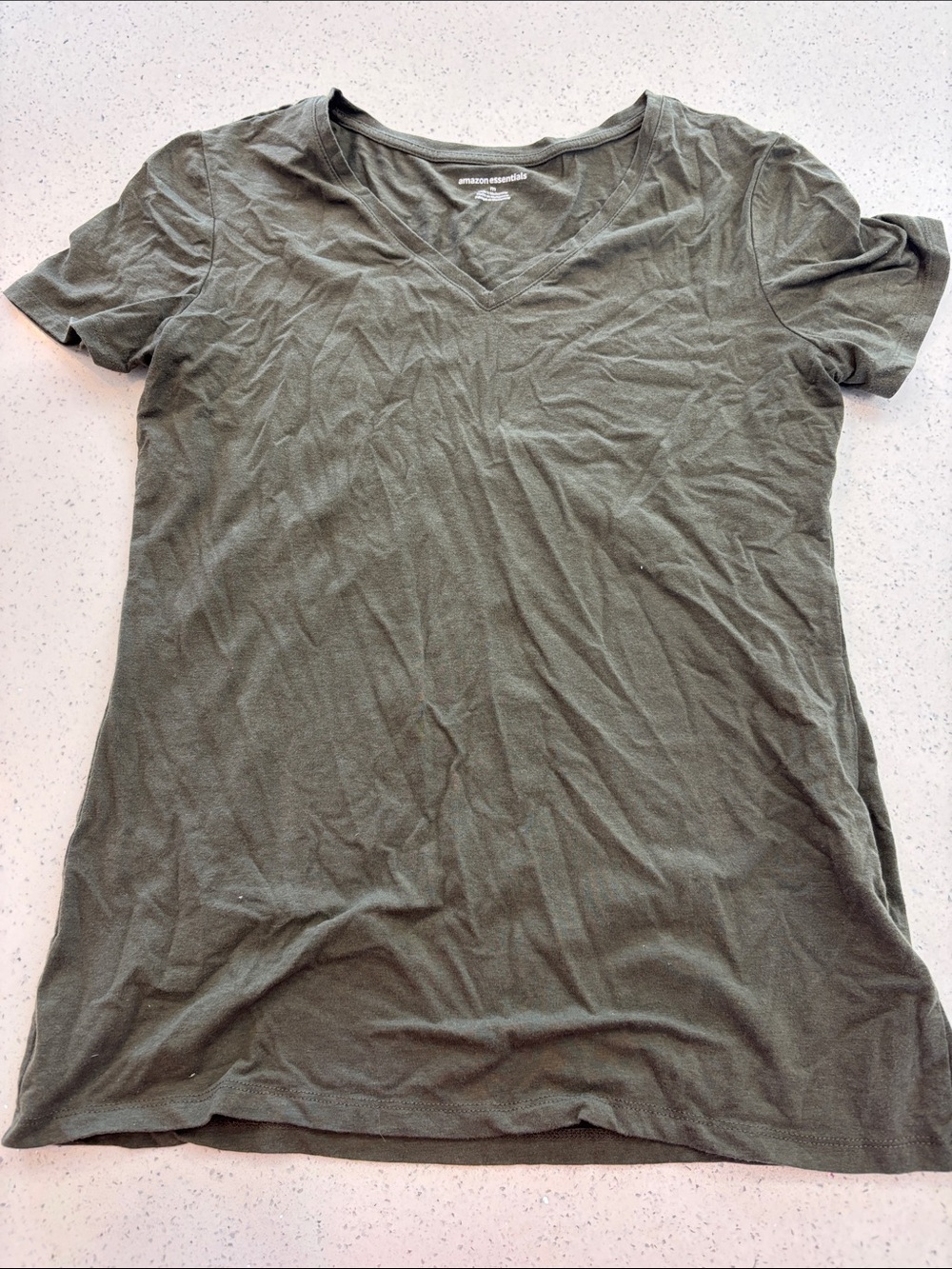Amazon Essentials Men’s V-Neck Tee — Olive